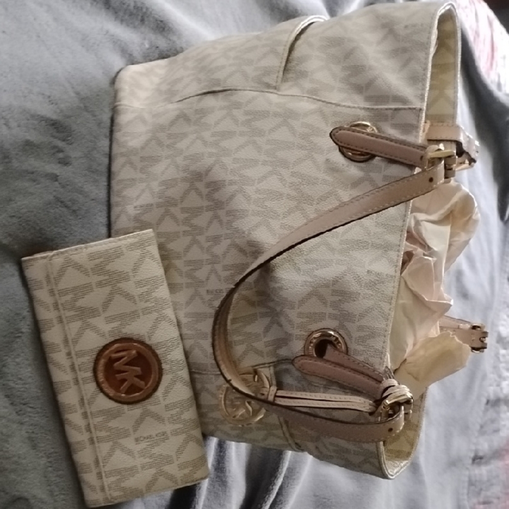 Michael Kors Cream Monogram Tote Bag
